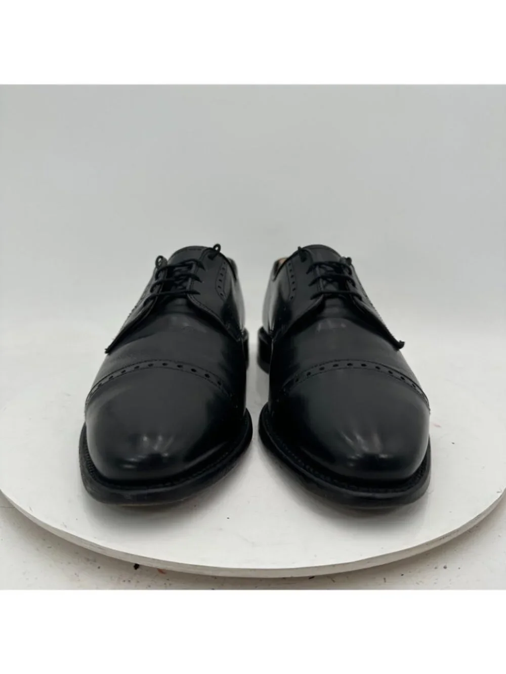 Allen Edmonds Clifton Men Size 7D Black Leather Wingtip Cap Toe Derby Dress Shoe